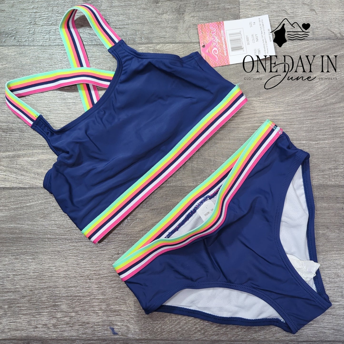 Kanu Surf Crop Bikini Swimsuit Size 14