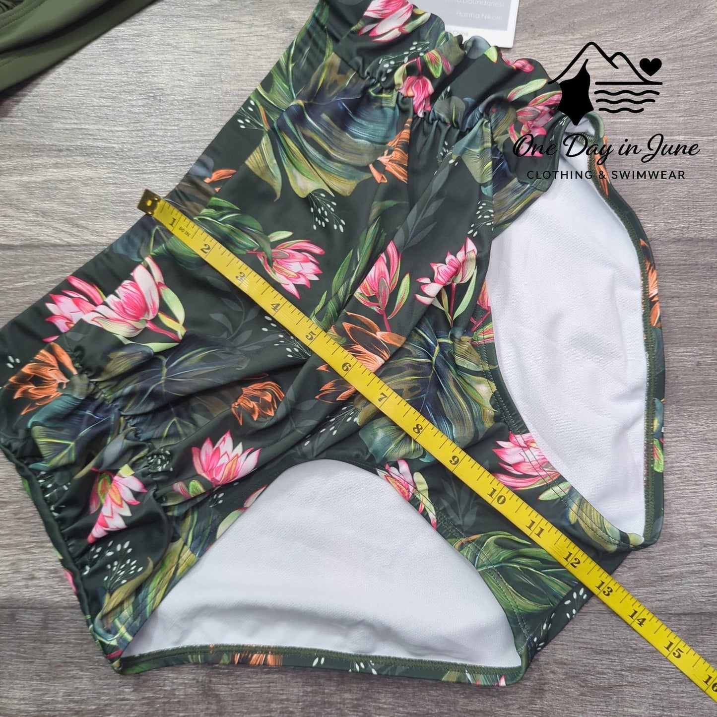 Hanna Nikole Plus Size High Waist Cross Front Bikini Swimsuit Size 12W