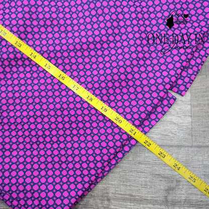 Banana Republic Petite Pencil Skirt Pink Navy Geometric Print Size 8P