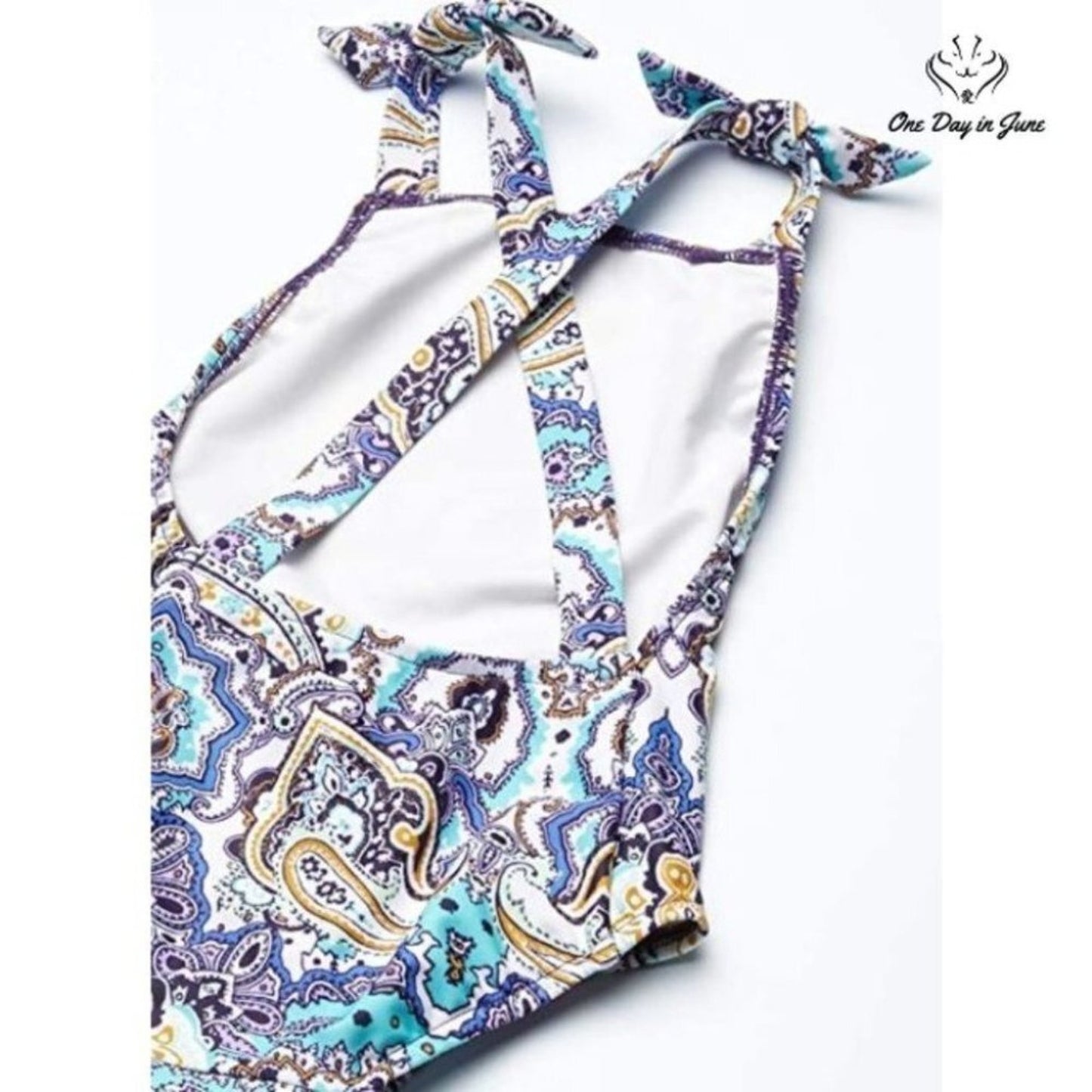 Seafolly High Neck Tie Shoulder Tank One Piece Swimsuit Size 0