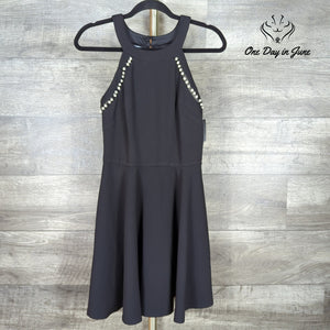ByxBy Pearl Embellished Fit Flare Dress Black Sleeveless NWT Juniors Size 9