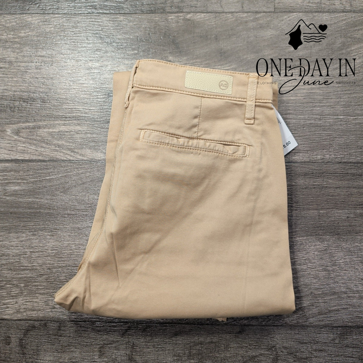 AG Adriano Goldschmied The Caden Tailored Trouser Pants Beige NWT Size 4 (27)
