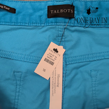 Talbots Velveteen Straight Leg Pants Size 16