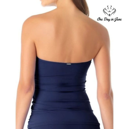 Anne Cole Twist Front Bandeau Tankini Top Size XS