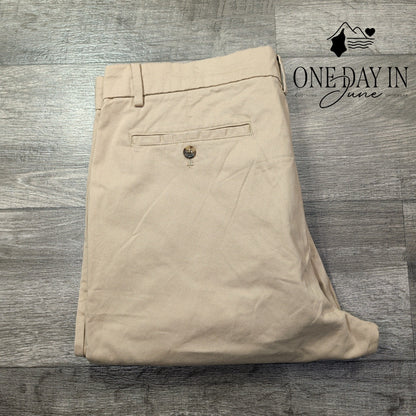 Banana Republic Chino Pants Tan Khaki Flat Front NWT Size 38X30