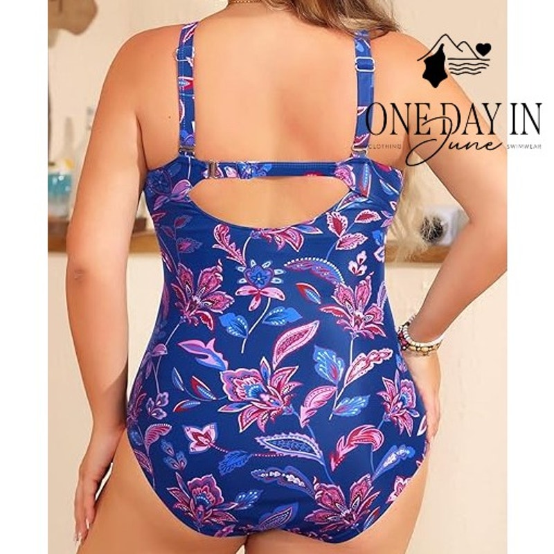 Yonique Plus Size Twist Front One Piece Swimsuit Size 18W