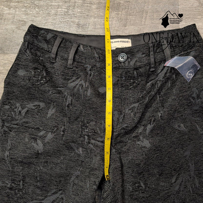 We The Free Floral Jacquard Flare Pants Black Gray Size 4