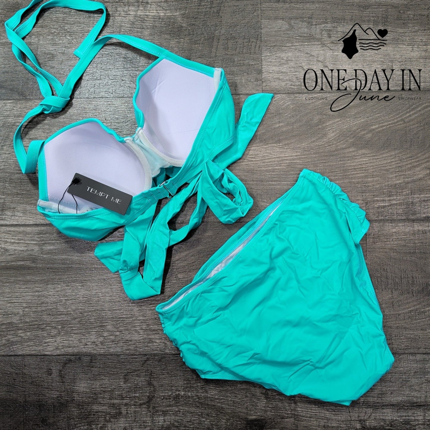 Tempt Me Molded Cup Cross Front Bikini Swimsuit Size M