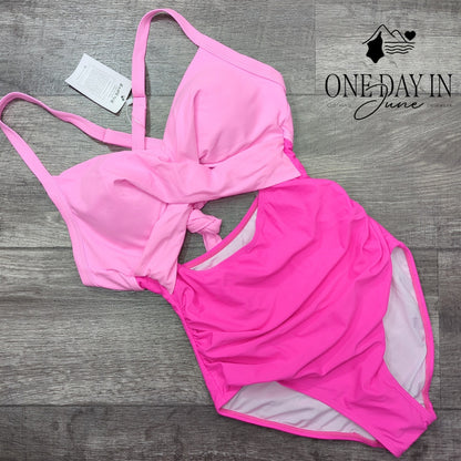 Eomenie Cross Front Cut Out One Piece Swimsuit Size S