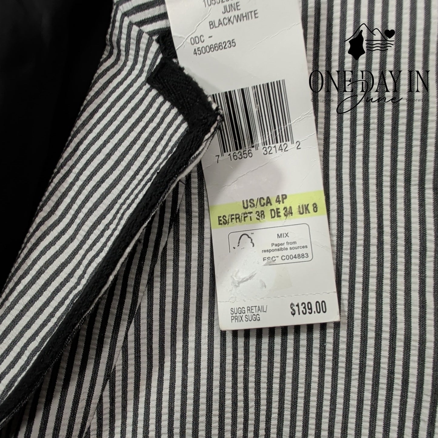 Jones New York Petite Striped 2 Button Blazer Size 4P
