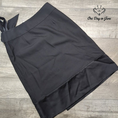 J. Crew Collection Tuxedo Wrap Skirt Black Wool Satin Bow NWT $168 Size 8