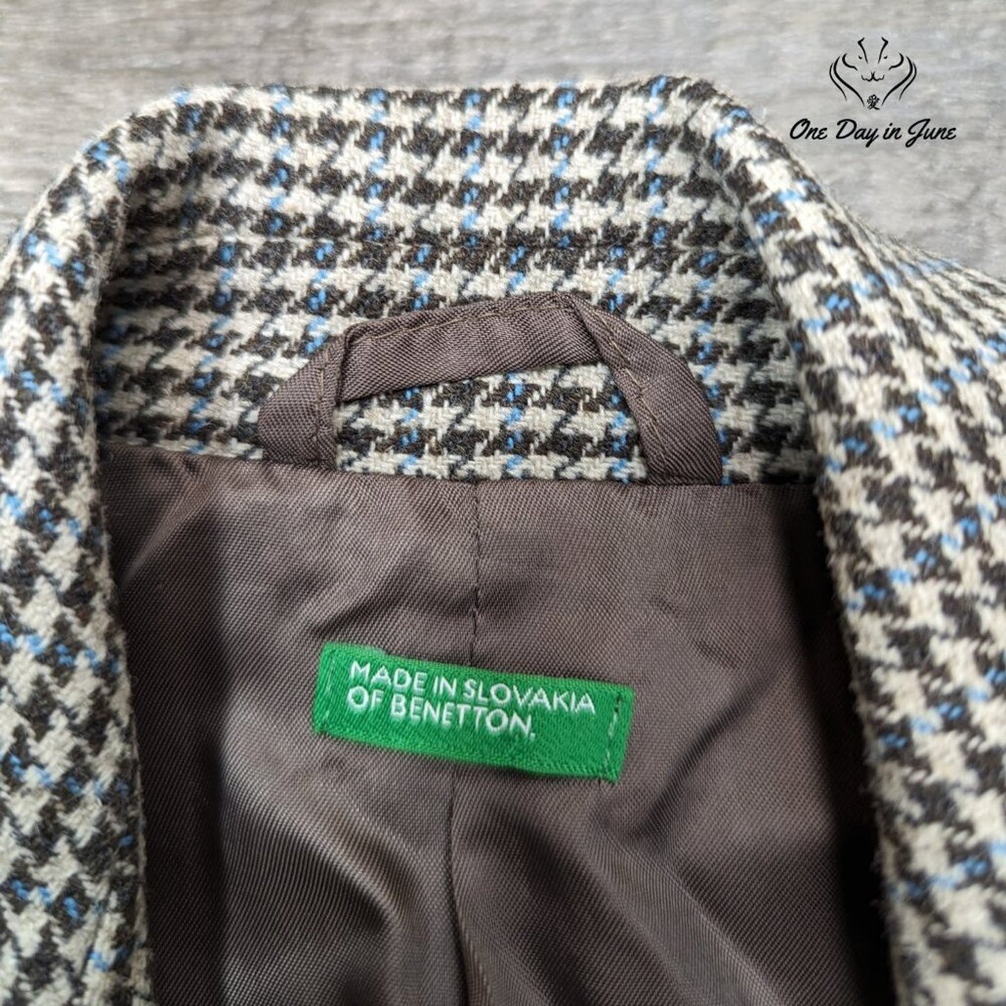 Benetton Vintage Classic Houndstooth Blazer Size 40 (M)