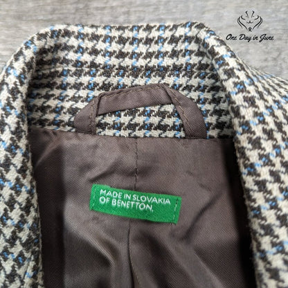 Benetton Vintage Classic Houndstooth Blazer Size 40 (M)