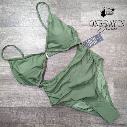 Blooming Jelly Cut Out One Piece Swimsuit Size M