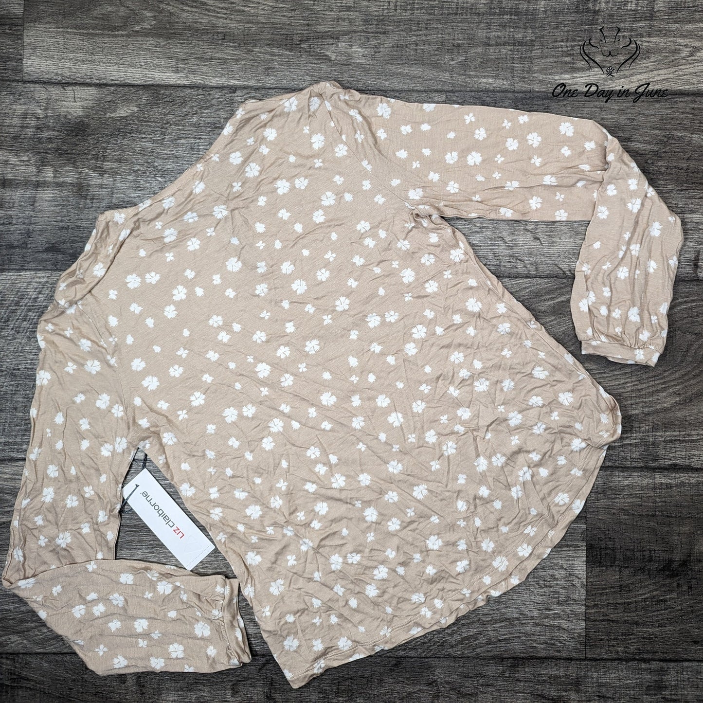 Liz Claiborne Keyhole Long Sleeve Top Size 2X