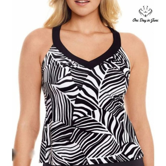 St. John's Bay Animal Tankini Top Size 8