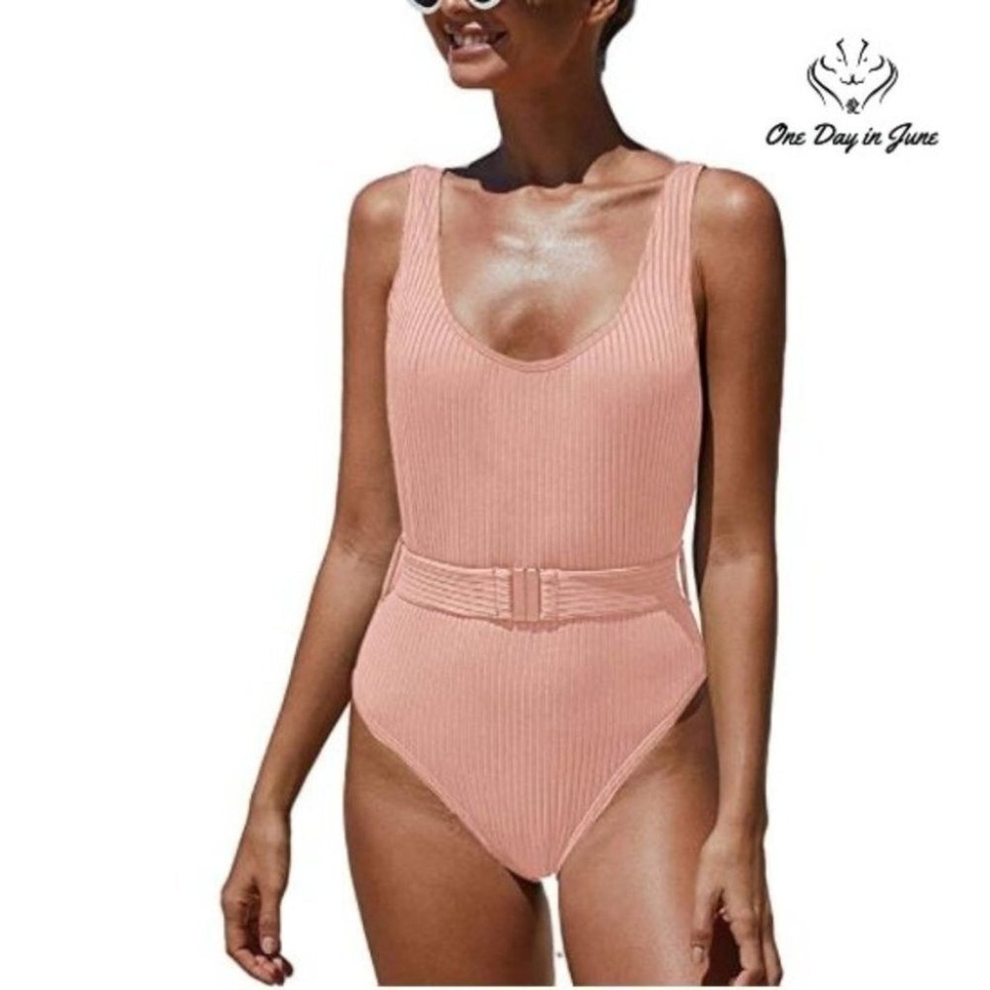 Prettygarden U Neck Slimming Strap Backless One Piece Swimsuit Size S