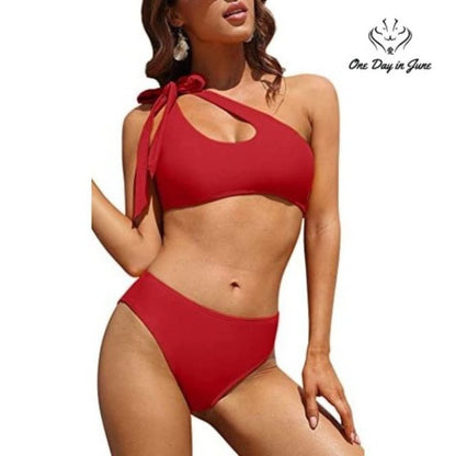 Charmo One Shoulder Bikini Swimsuit Size L