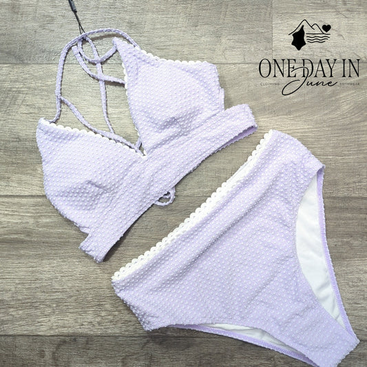 Zaful Textured Strppy Back Bikini Swimsuit Size S