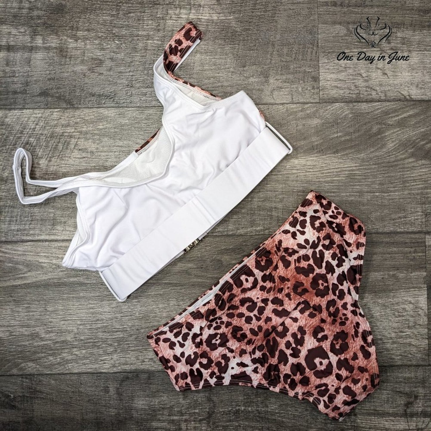 Combor High Waist Leopard Bikini Swimsuit Size M