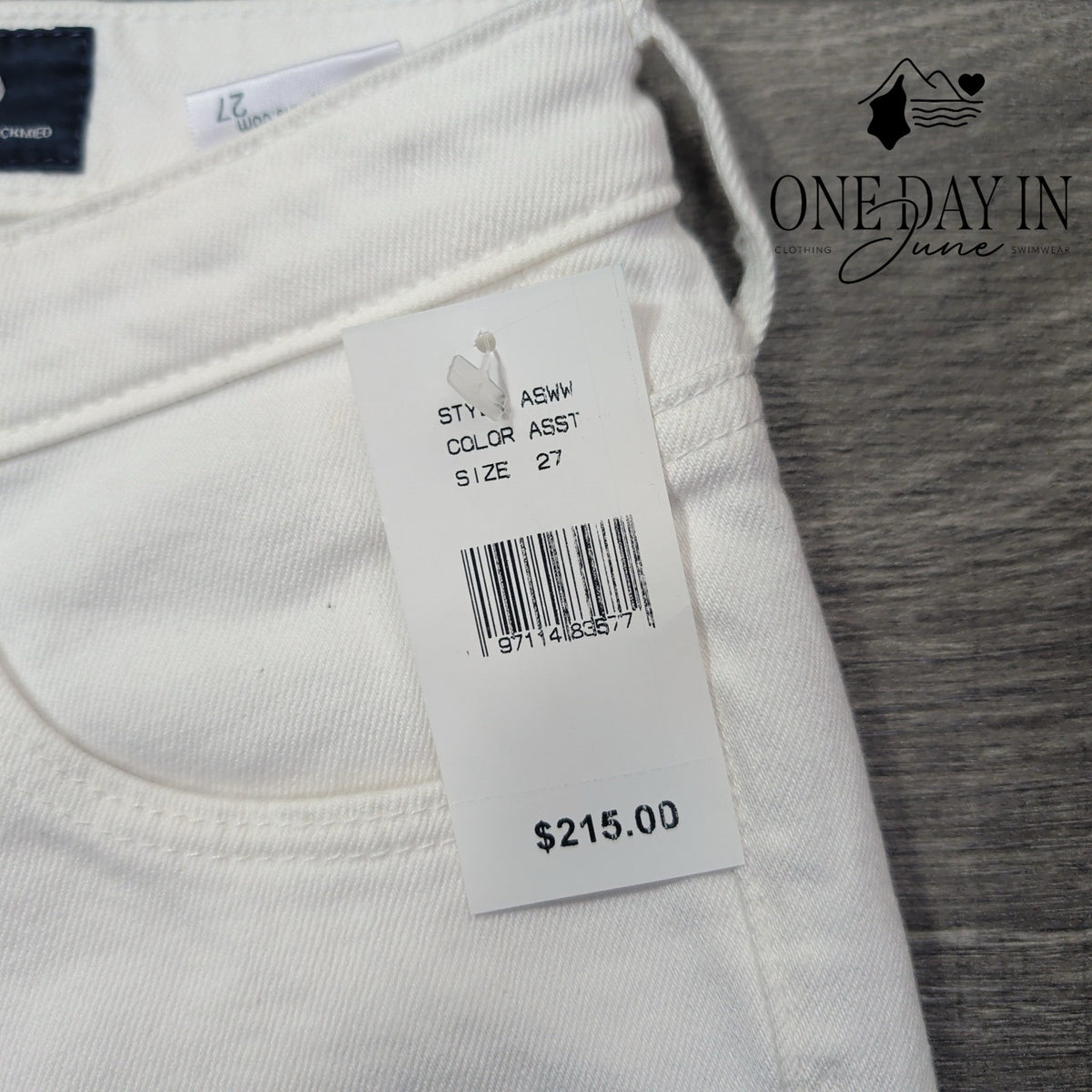 AG Adriano Goldschmied Prima Roll Up Cigarette Jeans White NWT Size 4 (27)