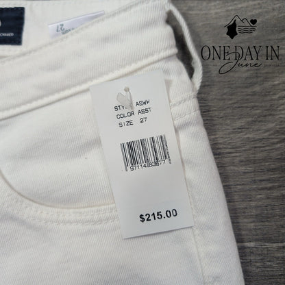 AG Adriano Goldschmied Prima Roll Up Cigarette Jeans White NWT Size 4 (27)