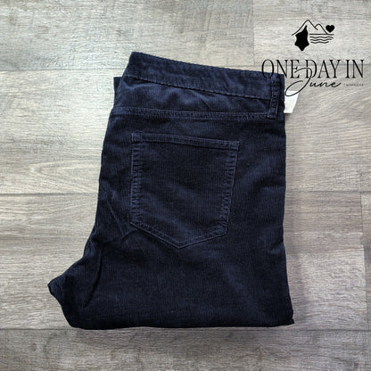 Gap Perfect Boot Corduroy Pants Navy Blue Bootcut NWT Size 16 (33)