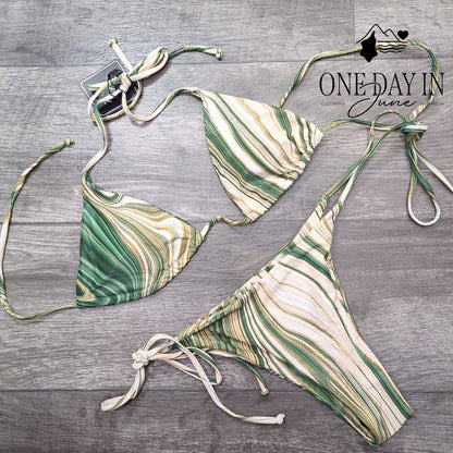 Zaful Halter Tie Side Tie Back Bikini Swimsuit Size S