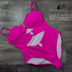 Eomenie Ring Front One Piece Swimsuit Size XL