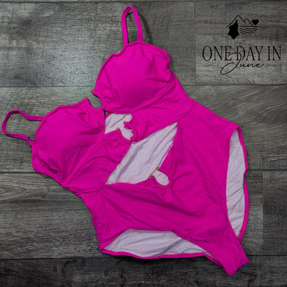 Eomenie Ring Front One Piece Swimsuit Size XL