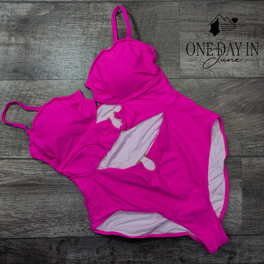 Eomenie Ring Front One Piece Swimsuit Size XL