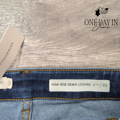 Pilcro and The Letterpress High Rise Denim Legging Jeans Button Fly NWT Size 0
