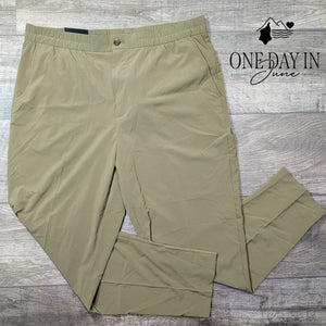 Banana Republic AirStretch High Rise Tapered Pants Olive Green NWT Size L