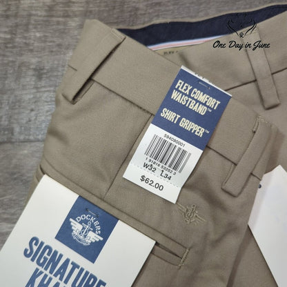 Dockers Comfort Waist Signature Straight Khaki Pants Size 32X34
