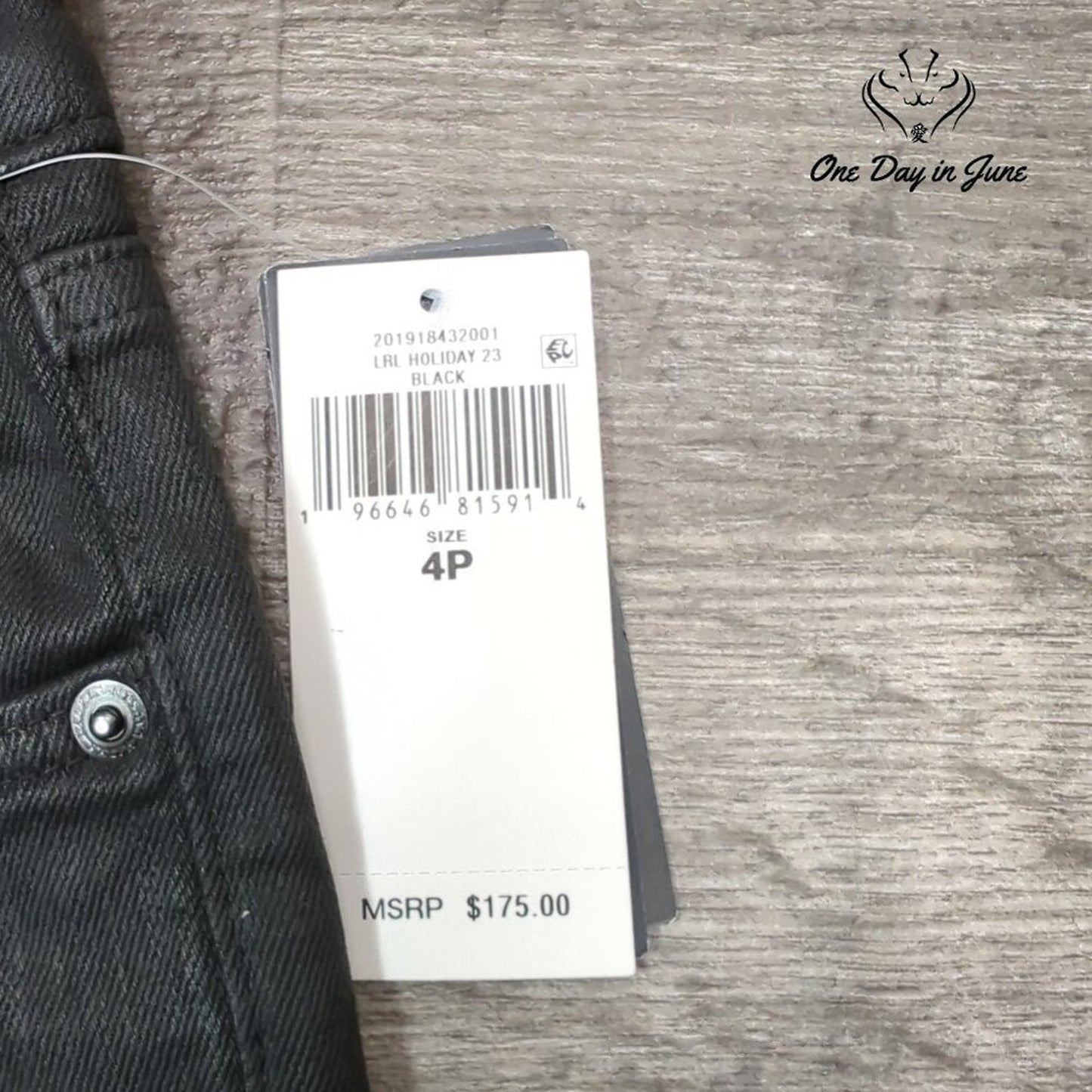 Ralph Lauren Coated High Rise Skinny Ankle Jeans Black NWT $175 Size 4P