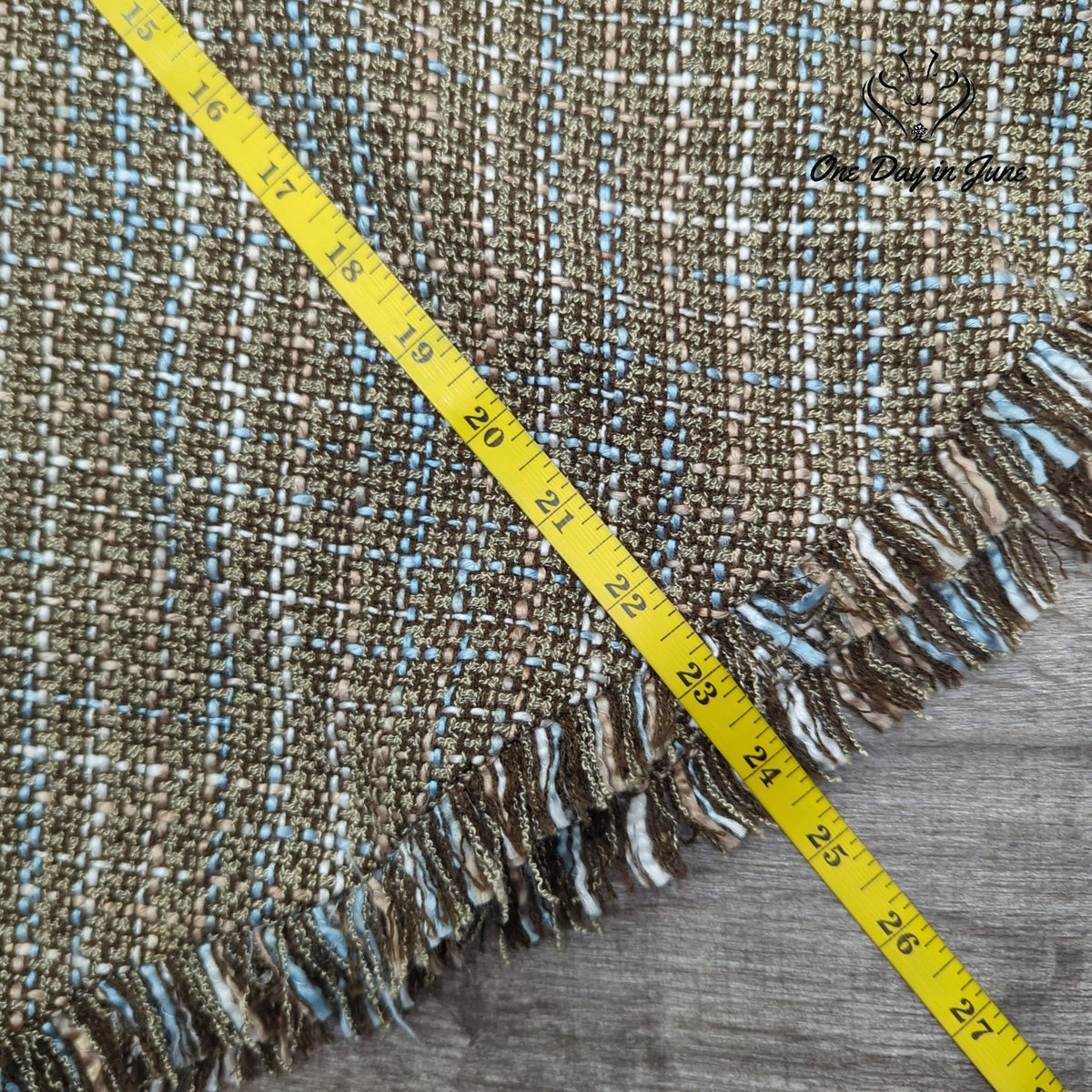 B. Moss Clothing Company Tweed Pencil Skirt Brown Blue Fringe Vintage Y2K Size 6