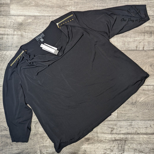 Premise Long Sleeve Zipper Shoulder Blouse Size 3X
