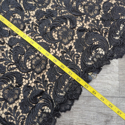 Midnight Velvet Lace Layered Pencil Skirt Size 12