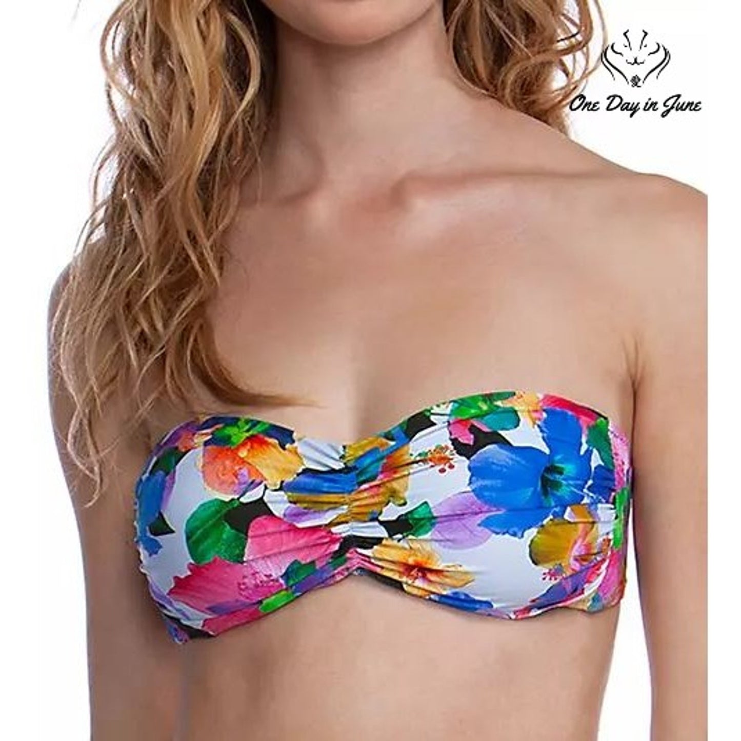 Nanette Lepore Technicolor Tropical Tease Bikini Top Swimsuit Size 12