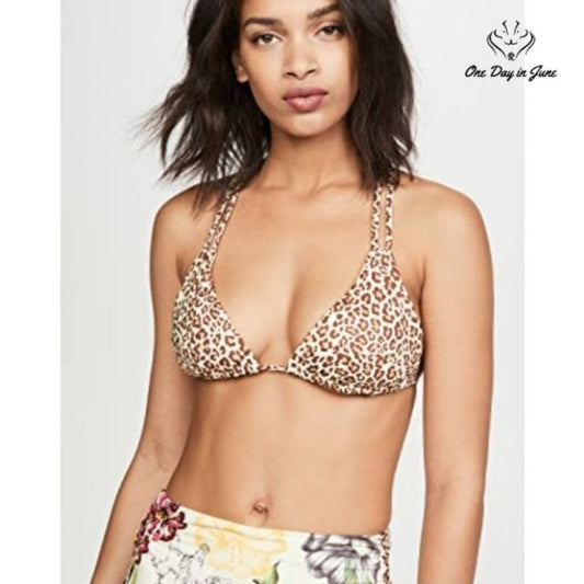 Ondademar Leopard Bikini Top Size M