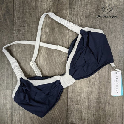 SeaFolly Block Party F Cup Halter Bikini Top Size 6