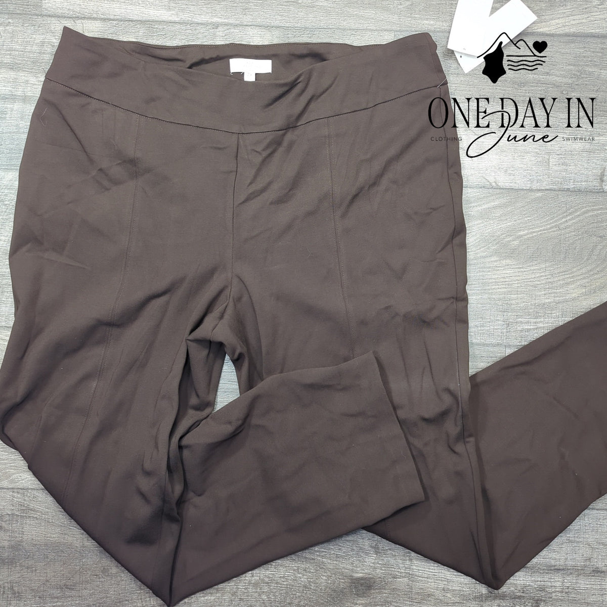 New Directions Polished Pull On Pants Chocolate Brown NWT Size 2X