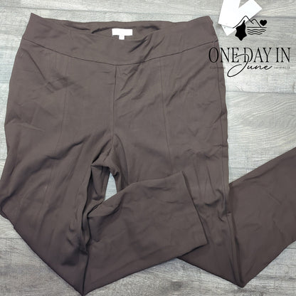 New Directions Polished Pull On Pants Chocolate Brown NWT Size 2X