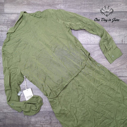 a.n.a Long Sleeve Button Front Mini Dress Size XS