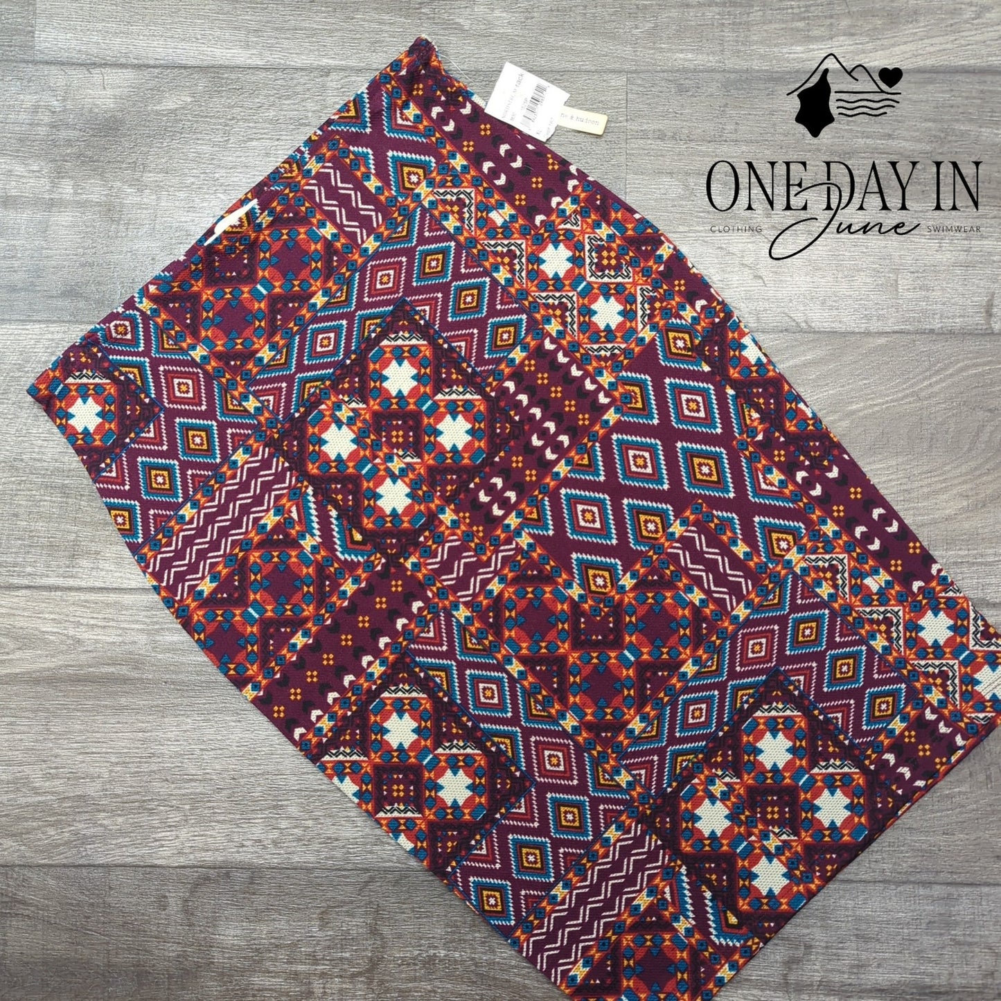june & hudson Tribal Pencil Skirt Size XL