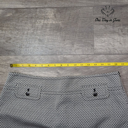 Loft Textured Geometric A Line Mini Skirt Black White Size 10