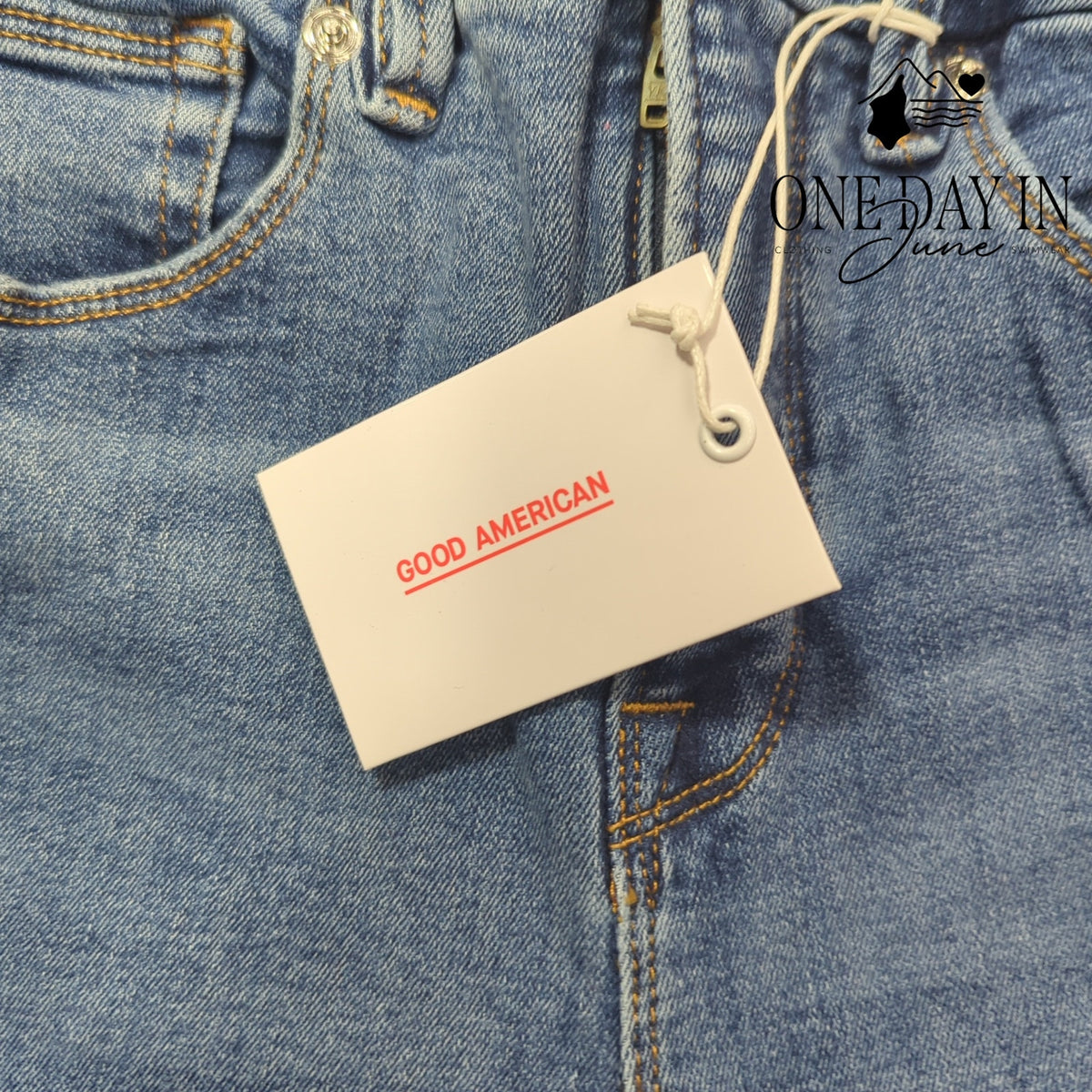 Good American Good Legs Skinny Raw Hem Jeans Blue NWT Size 4