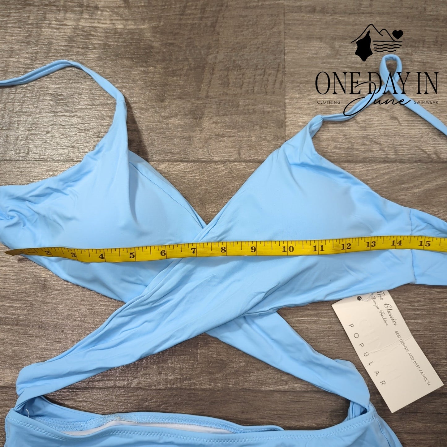 Chyrii Tie Back Cross Front One Piece Swimsuit Size M