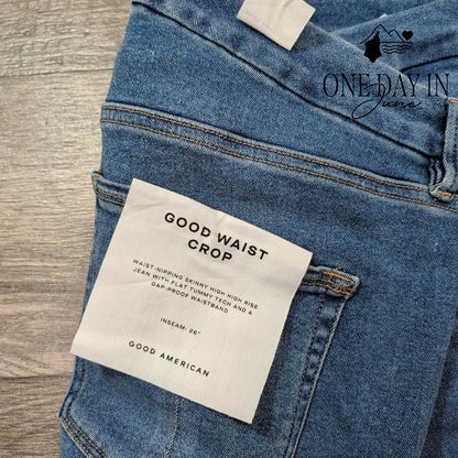 Good American Good Waist Crop High Rise Skinny Jeans Indigo NWT Size 20