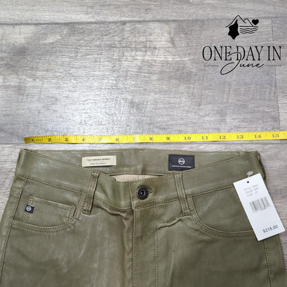 AG Adriano Goldschmied Farrah High Rise Faux Leather Skinny Jeans Size 27 (4)